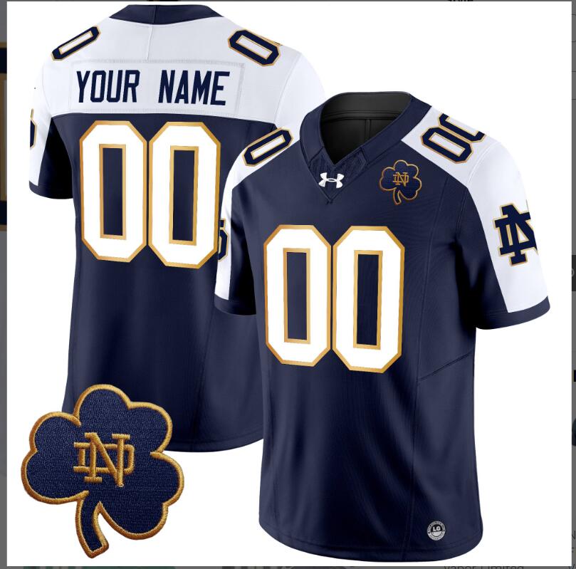 Men Notre Dame Fighting Irish 2024 Vapor Limited blue Custom Nike NCAA Jersey2
